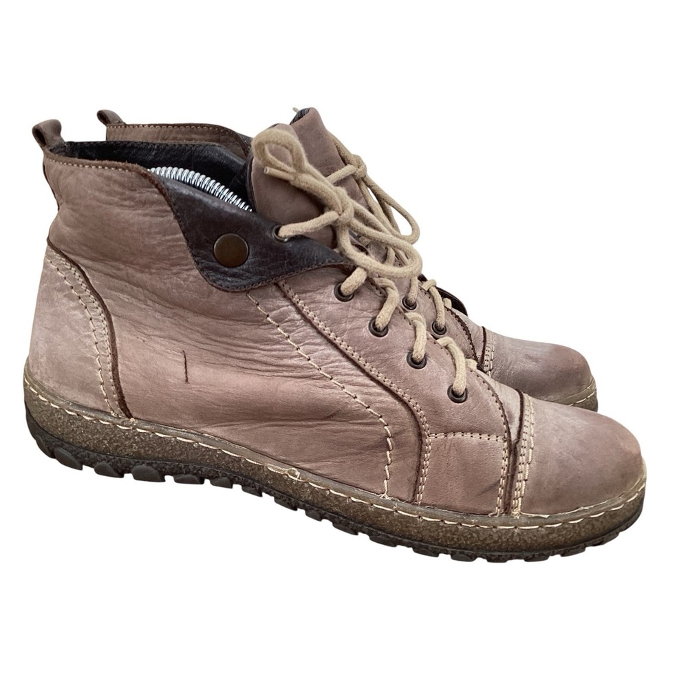V-italia 1041 KIKI Smoke Women's Size EU 39 US 8-8.5 Lace Up Leather Boots